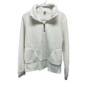 NEW Xersion Women’s Sweater Quitter Zip Soft Touch White Size M Comfort Waist